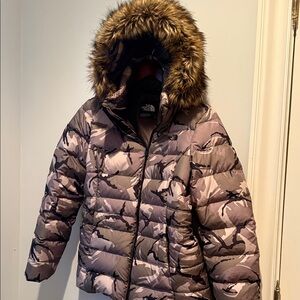 Women’s The North Face Gotham 1  Camo Puffer Jacket with Hood